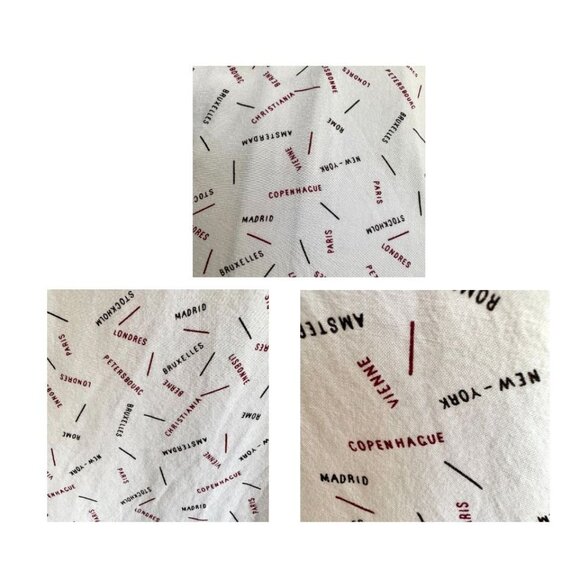 Cosmic Blue Love Roll Tab Sleeve Shirt XL White Hi Low New York Paris Traveler - Picture 6 of 12